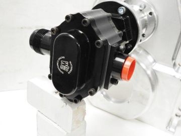 LS billet Timing Cover with 29  gpm Waterman Lil Bertha Fuel pump supports from 1800-3000